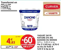 Intermarché Hyper DANONE Yaourt skyr nature 0% mg du monde offre