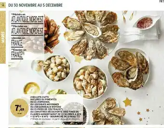 Intermarché Hyper Bulots Cuits Natures Ou Pimentés Ou à L'espagnol Ou Coques Moyennes Ou Bigorneaux Moyens Ou Pieds De Couteaux Ou Huîtres Déco offre