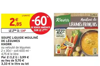 Intermarché Hyper KNORR Soupe liquide mouliné de légumes offre