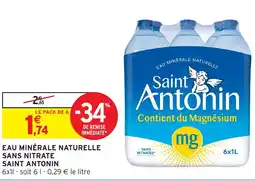 Intermarché Hyper SAINT ANTONIN Eau minérale naturelle sans nitrate offre