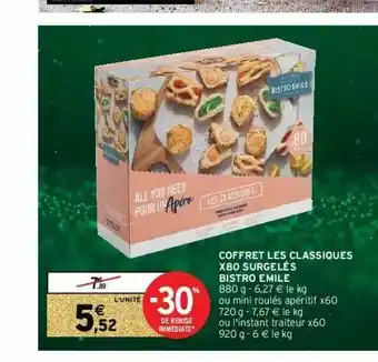 Intermarché Hyper Coffret Les Classiques X80 Surgelés Bistro Emile offre