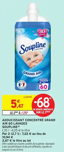 Intermarché Hyper SOUPLINE Adoucissant concentré grand air 60 lavages offre