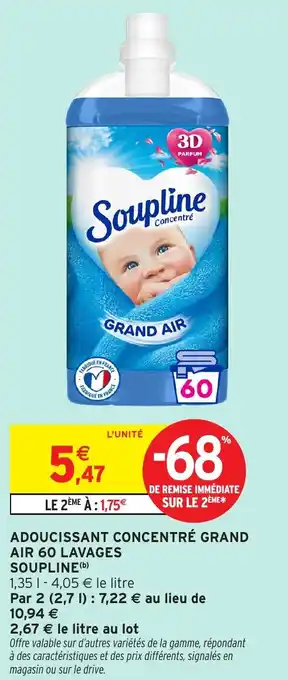 Intermarché Hyper SOUPLINE Adoucissant concentré grand air 60 lavages offre