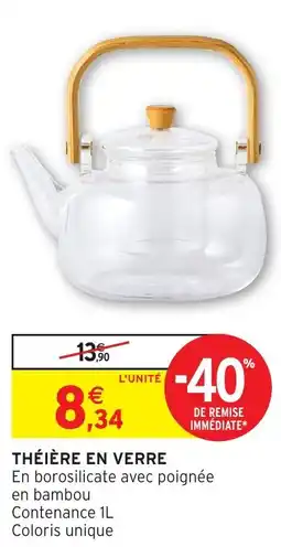 Intermarché Hyper Théière en verre offre