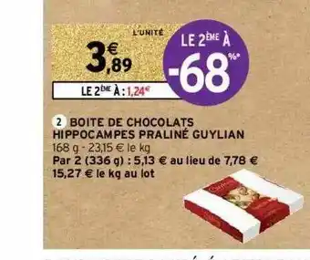 Intermarché Hyper Boîte De Chocolats Hippocampes Praliné Guylian offre