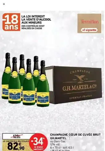 Intermarché Hyper Champagne Cœur De Cuvée Brut Gh.martel offre