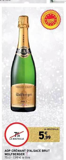 Intermarché Hyper Aop Crémant D'alsace Brut Wolfberger offre