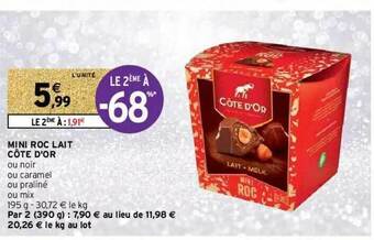 Intermarché Hyper Mini Roc Lait Côte D'or offre