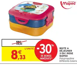 Intermarché Hyper MAPED Boite a déjeuner 3 en 1 rose offre