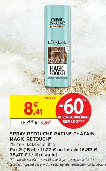 Intermarché Hyper L'ORÉAL Spray retouche racine châtain magic retouch offre