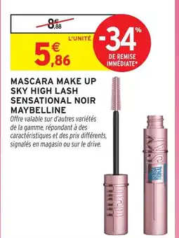 Intermarché Hyper MAYBELLINE Mascara make up sky high lash sensational noir offre