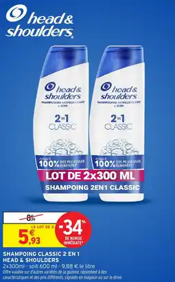 Intermarché Hyper HEAD & SHOULDERS Shampoing classic 2 en 1 offre