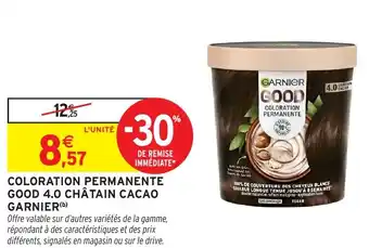 Intermarché Hyper GARNIER Coloration permanente good 4.0 châtain cacao offre