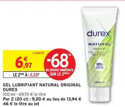 Intermarché Hyper DUREX Gel lubrifiant natural original offre