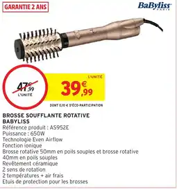 Intermarché Hyper BABYLISS Brosse soufflante rotative offre