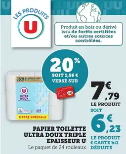 Bi1 Papier toilette ultra doux triple epaisseur u offre