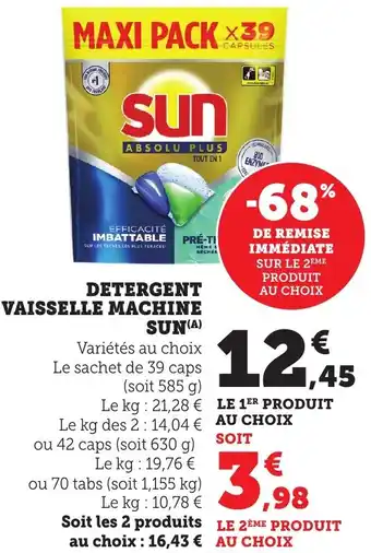 Bi1 Detergent vaisselle machine sun offre