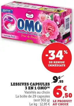 Bi1 Lessives capsules 3 en 1 omo offre