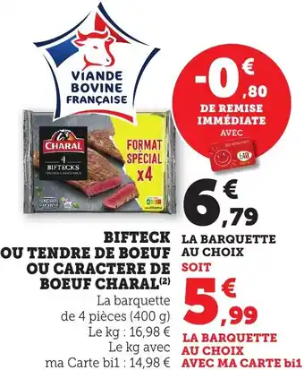 Bi1 Bifteck ou tendre de boeuf ou caractere de boeuf charal offre