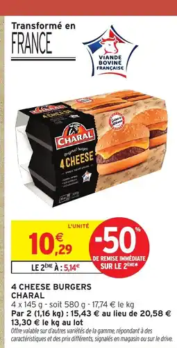 Intermarché Hyper CHARAL 4 cheese burgers offre