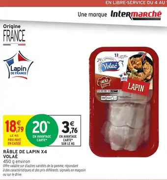 Intermarché Hyper VOLAÉ Râble de lapin x4 offre