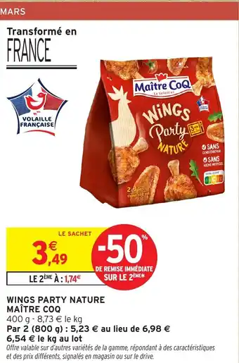 Intermarché Hyper MAÎTRE COQ Wings party nature offre