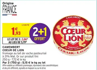 Intermarché Hyper COEUR DE LION Camembert offre