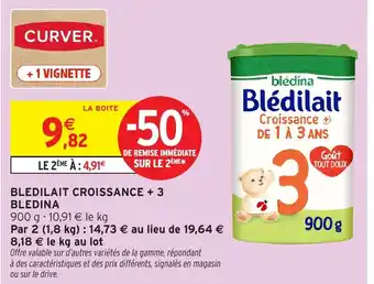 Intermarché Hyper BLEDINA Bledilait croissance +3 offre