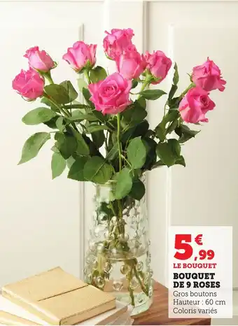 Bi1 Bouquet de 9 roses offre