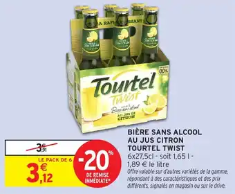 Intermarché Hyper TOURTEL TWIST Bière sans alcool au jus citron offre