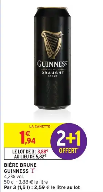 Intermarché Hyper GUINNESS Bière brune offre