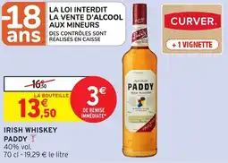 Intermarché Hyper PADDY  Irish whiskey offre