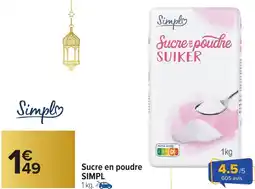 Carrefour Market Sucre en poudre SIMPL offre