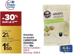 Carrefour Market Amandes en poudre CARREFOUR ORIGINAL offre