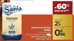 Carrefour Market Semoule de blé fine SAMIA offre