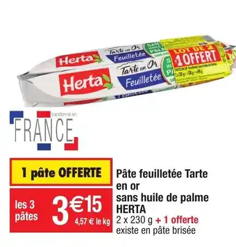 Migros Pâte feuilletée Tarte en or sans huile de palme offre