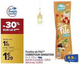 Carrefour Market Feuilles de Filo CARREFOUR SENSATION offre