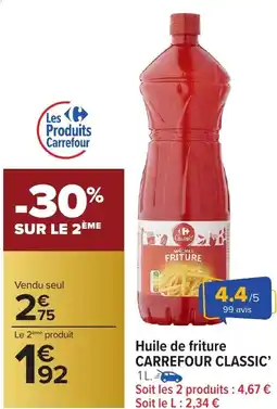 Carrefour Market Huile de friture CARREFOUR CLASSIC offre