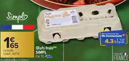 Carrefour Market Œufs frais SIMPL offre