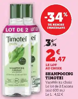 Super U Shampooing timotei offre