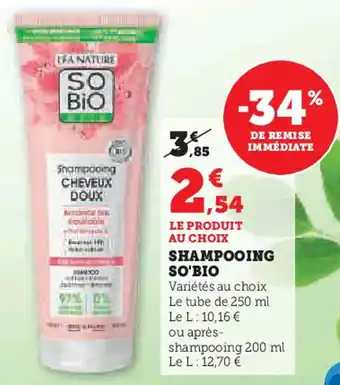 Super U Shampooing so bio offre