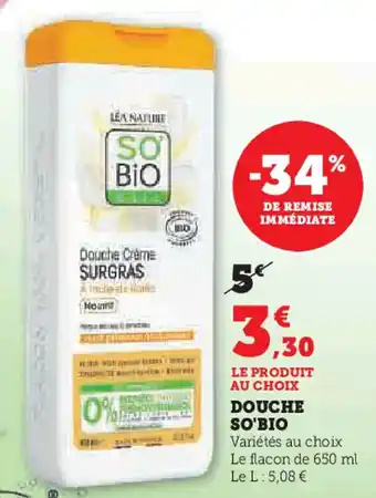 Super U Douche so'bio offre