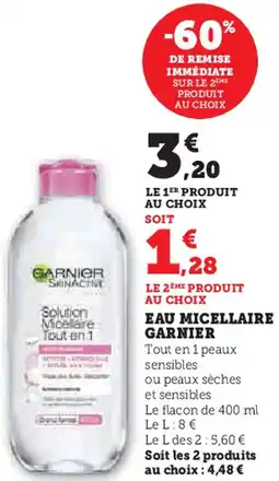 Super U Eau micellaire garnier offre