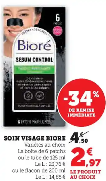 Super U Soin visage biore offre