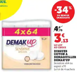 Super U Disques coton a demaquiller demak'up offre