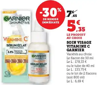 Super U Soin visage vitamine c garnier offre