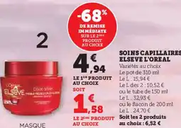 Super U Soins capillaires elseve l'oreal offre