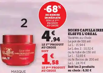 Super U Soins capillaires elseve l'oreal offre