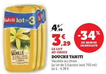 Super U Douche tahiti offre