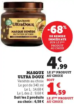 Super U Masque ultra doux offre